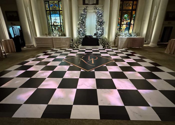 Checkered Dance Floor Wrap with Monogram