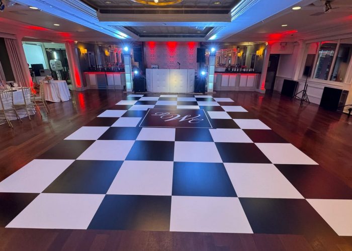 Checkered Dance Floor Wrap with Monogram