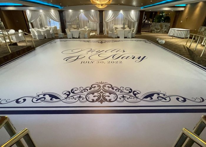 Dance Floor Wrap with Wedding Logo