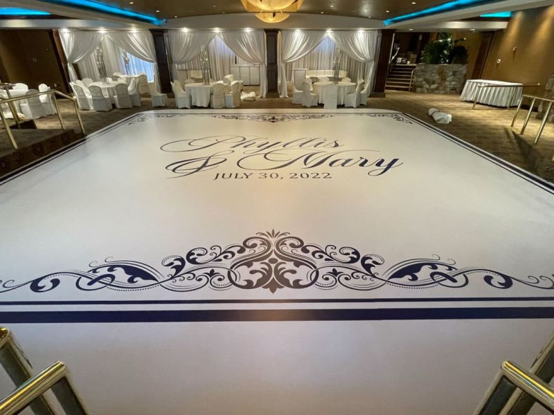 Dance Floor Wrap with Wedding Logo