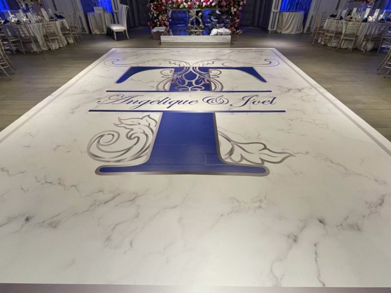 Dance Floor Wrap with Wedding Logo