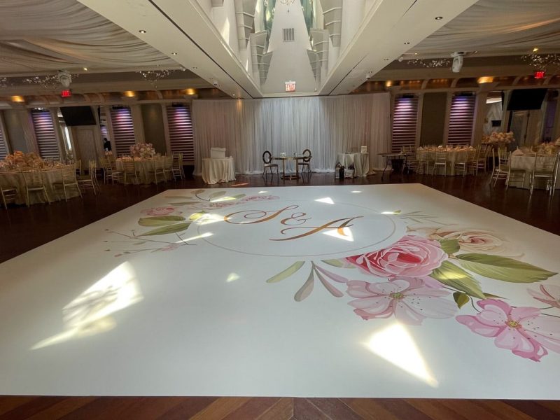 Floral Dance Floor Wrap with Monogram