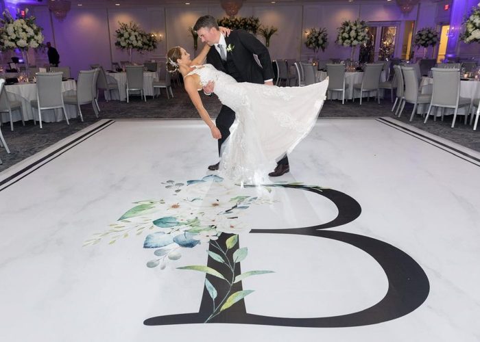 Floral Dance Floor Wrap with Monogram