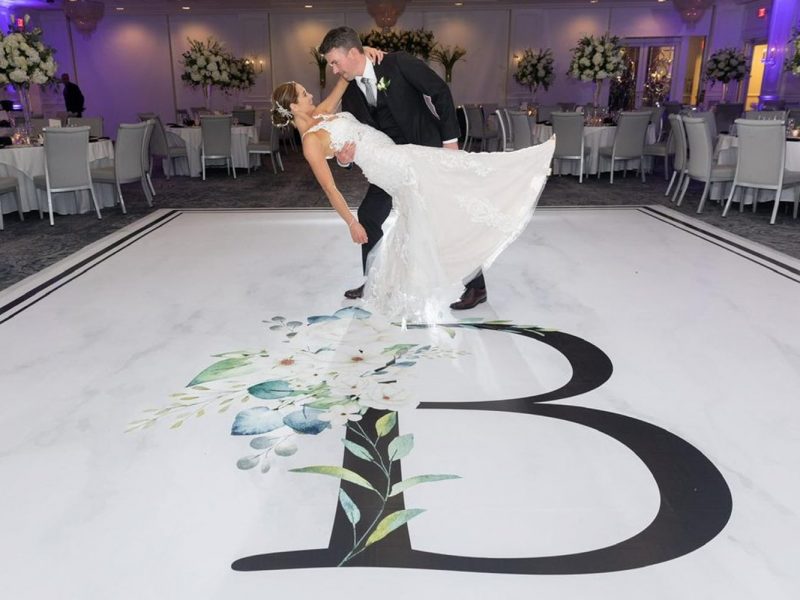 Floral Dance Floor Wrap with Monogram