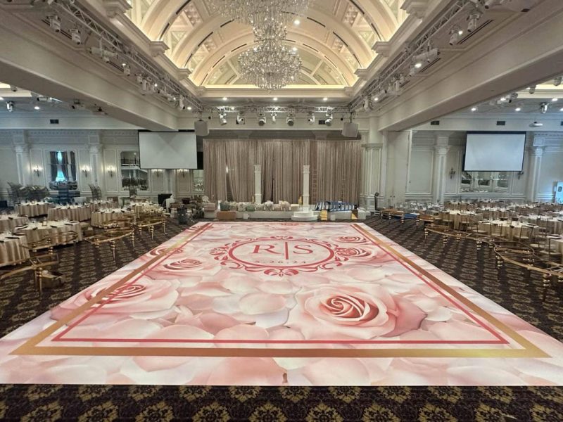 Rose Dance Floor Wrap with Monogram