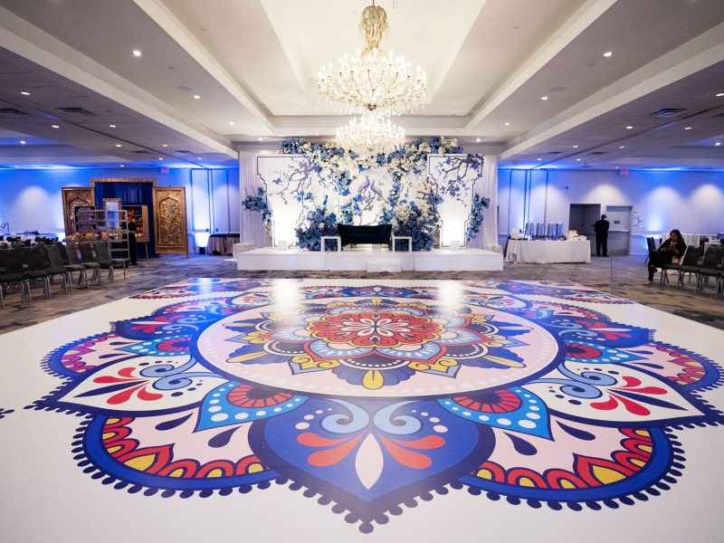 Colorful Mandala Wedding Dance Floor Wrap