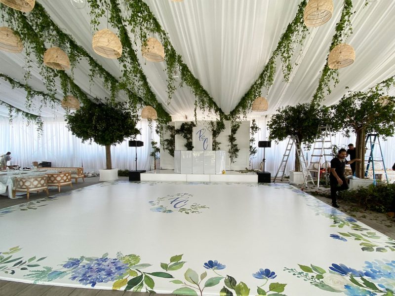 Floral Greenery Dance Floor Wrap