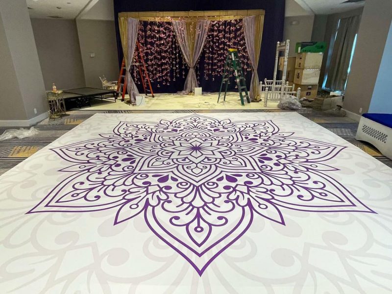 Purple and White Mandala Dance Floor Wrap